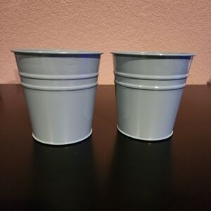 Small Blue Metal Buckets